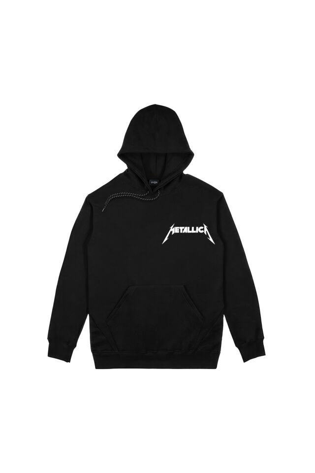 Metallica San Francisco Est 1981 Ön Arka Baskılı Siyah Kapşonlu Sweatshirt