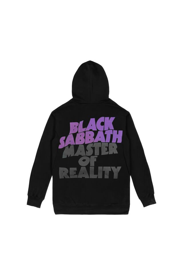 Black Sabbath Master of Reality Ön Arka Baskılı Siyah Kapşonlu Sweatshirt