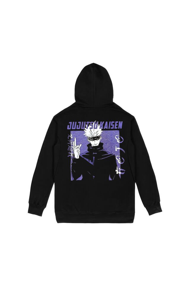 Jujutsu Kaisen Satoru Gojo Ön Arka Baskılı Kapşonlu Sweatshirt