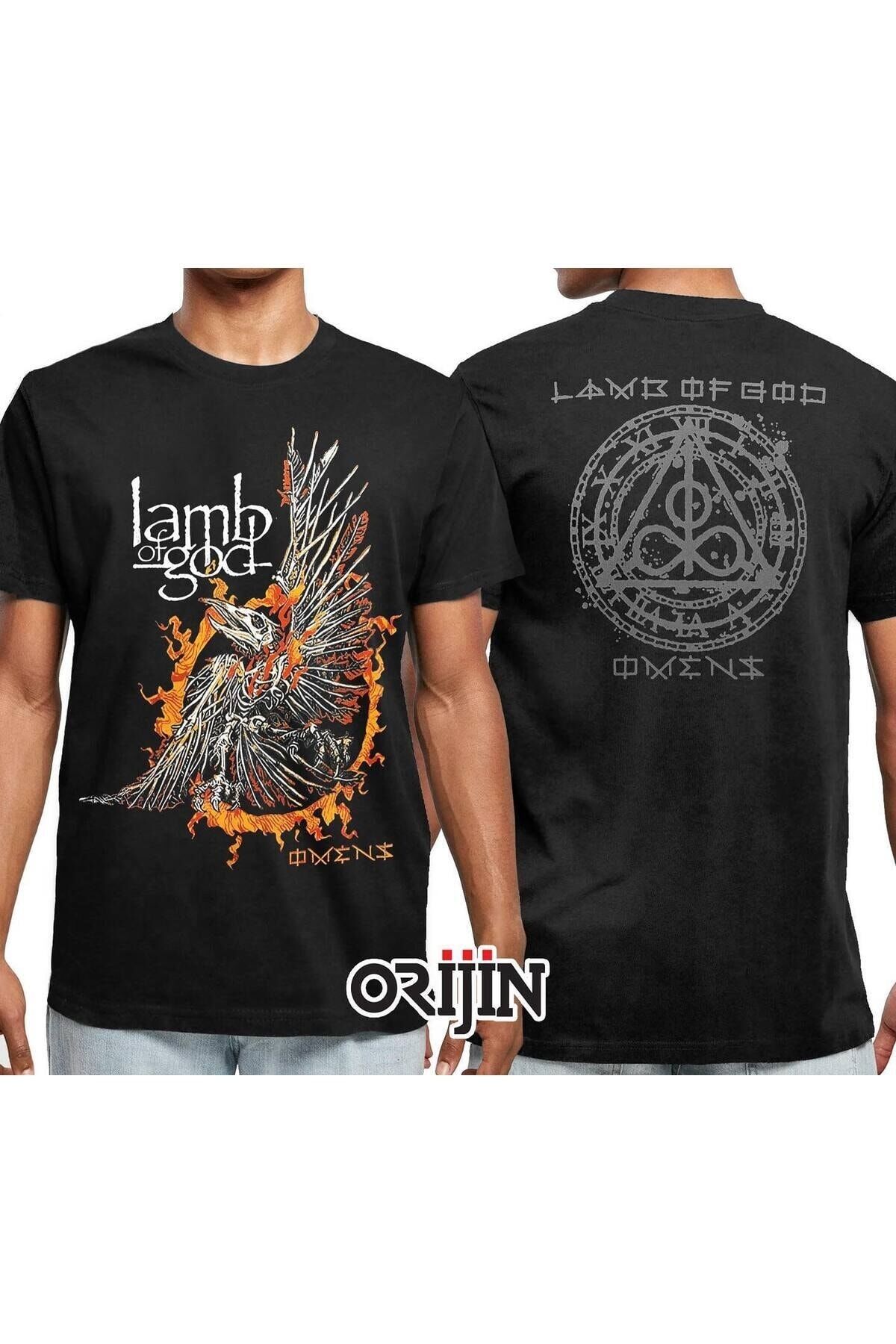 Lamb of God Ön Arka Baskılı Siyah Erkek Tişört