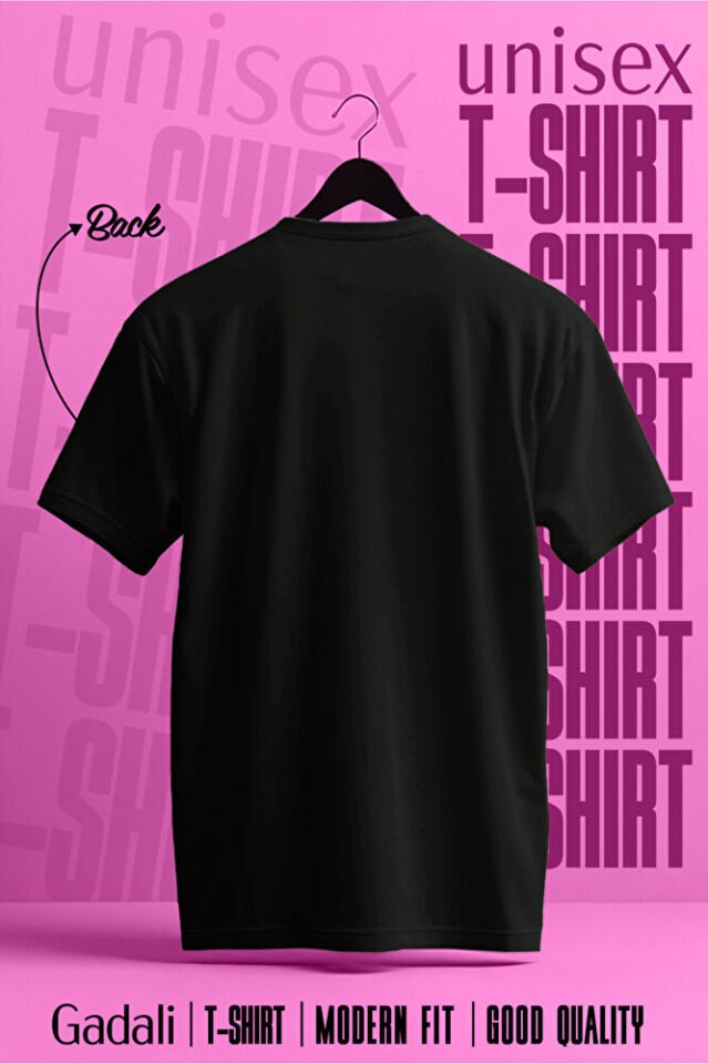 Unisex Mor Dream Big Work hard Baskılı Günlük T-Shirt