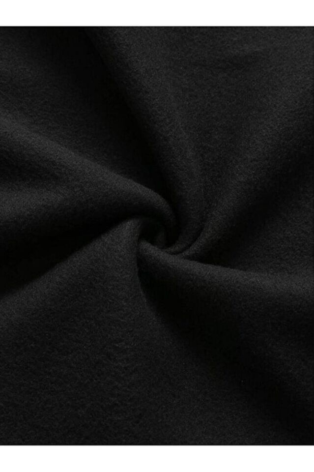 Sokak Giyim Tarzı Gangstar Baskılı Kadın/Erkek Unisex Oversize Kapüşonlu 3iplik Siyah Sweatshirt