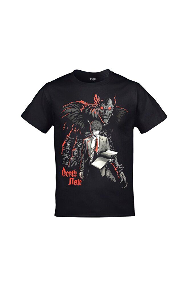 Death Note Ön Arka Baskılı Unisex Siyah Tshirt