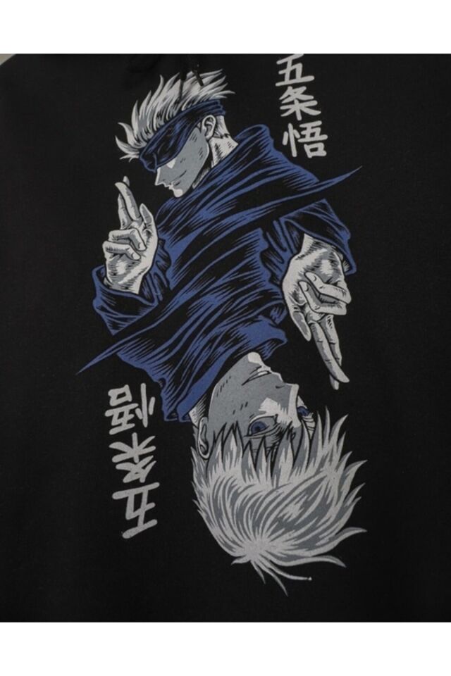 Jujutsu Kaisen Anime Baskılı Sweatshirt Kapüşonlu Hoodie
