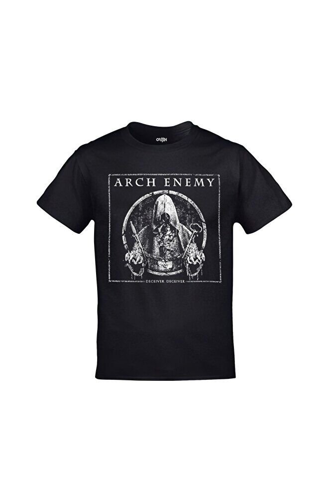 Arch Enemy Deceiver Deceiver Ön Arka Baskılı Unisex Siyah Tshirt
