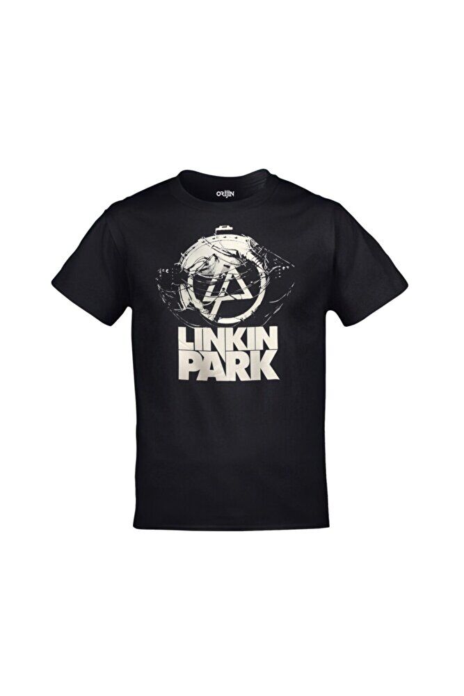 Unisex Siyah Linkin Park Logo Baskılı Tshirt
