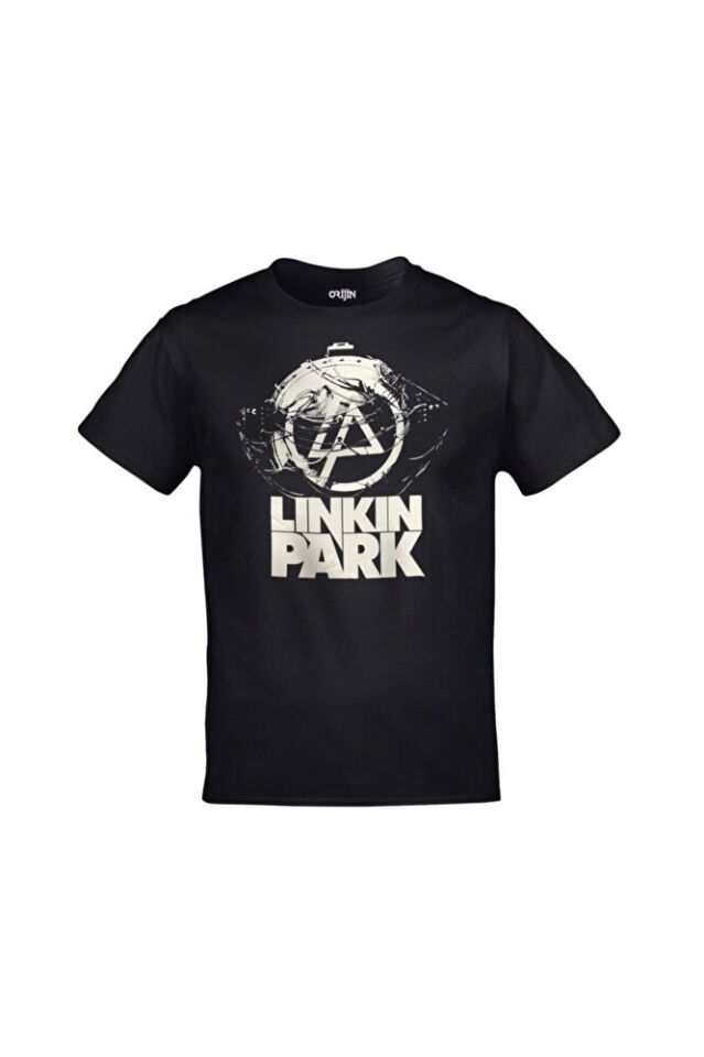 Unisex Siyah Linkin Park Logo Baskılı Tshirt