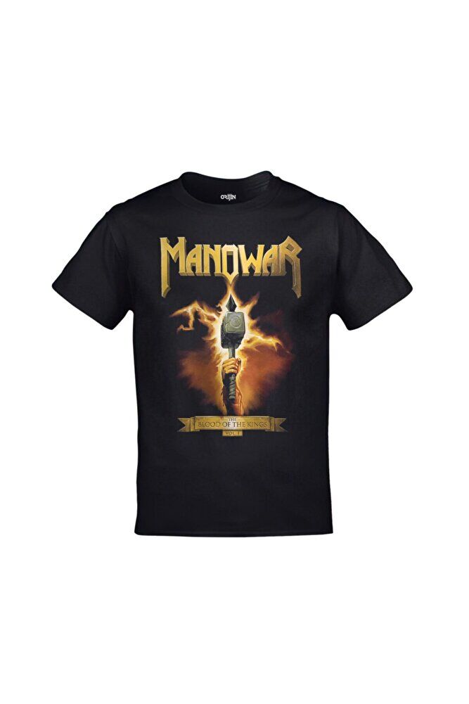 Manowar The Blood Of The Kings Baskılı Siyah Tshirt