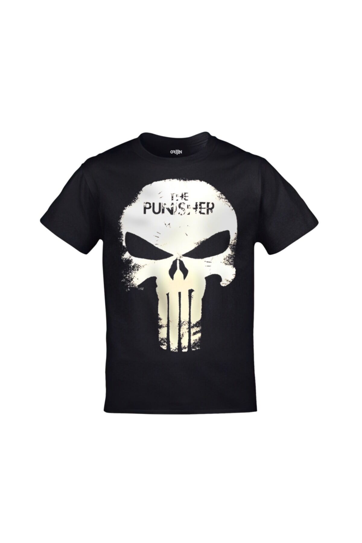 The Punisher Baskılı Unisex Siyah Tshirt