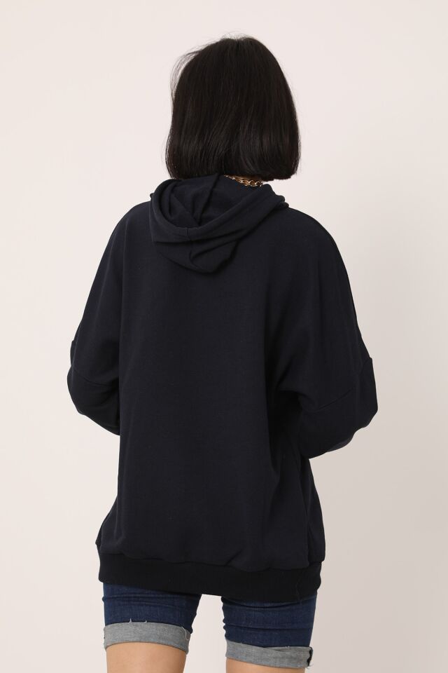 Rugbleague Baskılı Kapüşonlu Kanguru Cepli 3 Iplik Sweatshirt