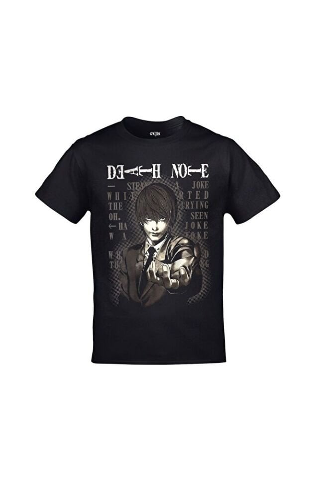 Death Note Anime Baskılı Unisex Siyah Tshirt