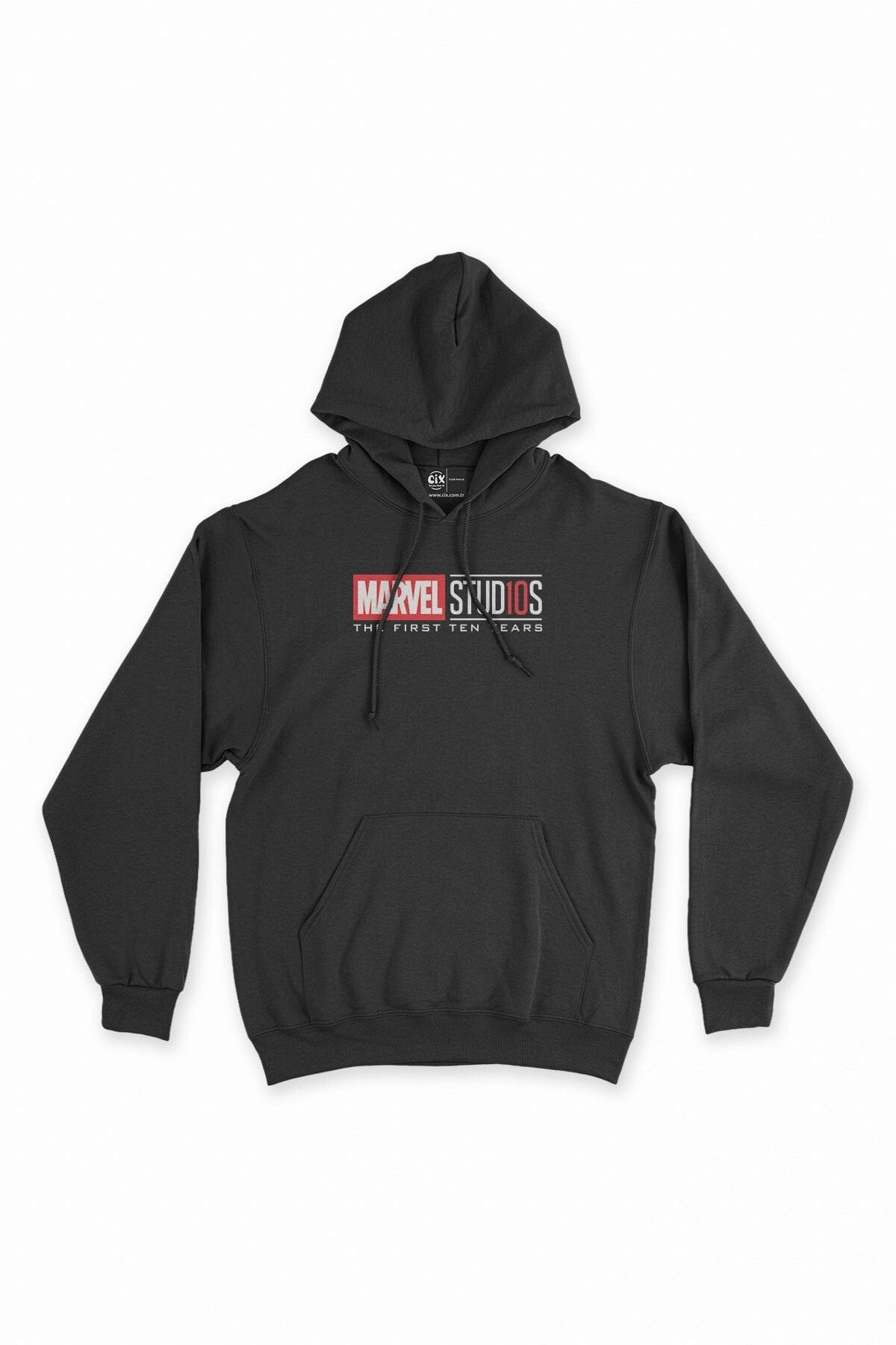 Marvel Studious 10. Yıl Siyah Kapşonlu Sweatshirt Hoodie
