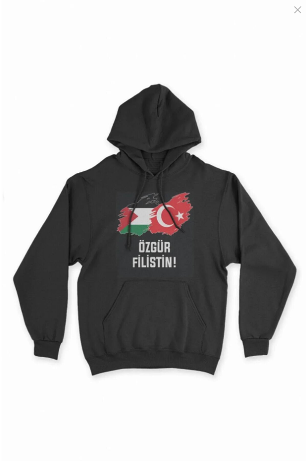 Özgür Filistin Siyah Tişört Kapşonlu Sweatshirt