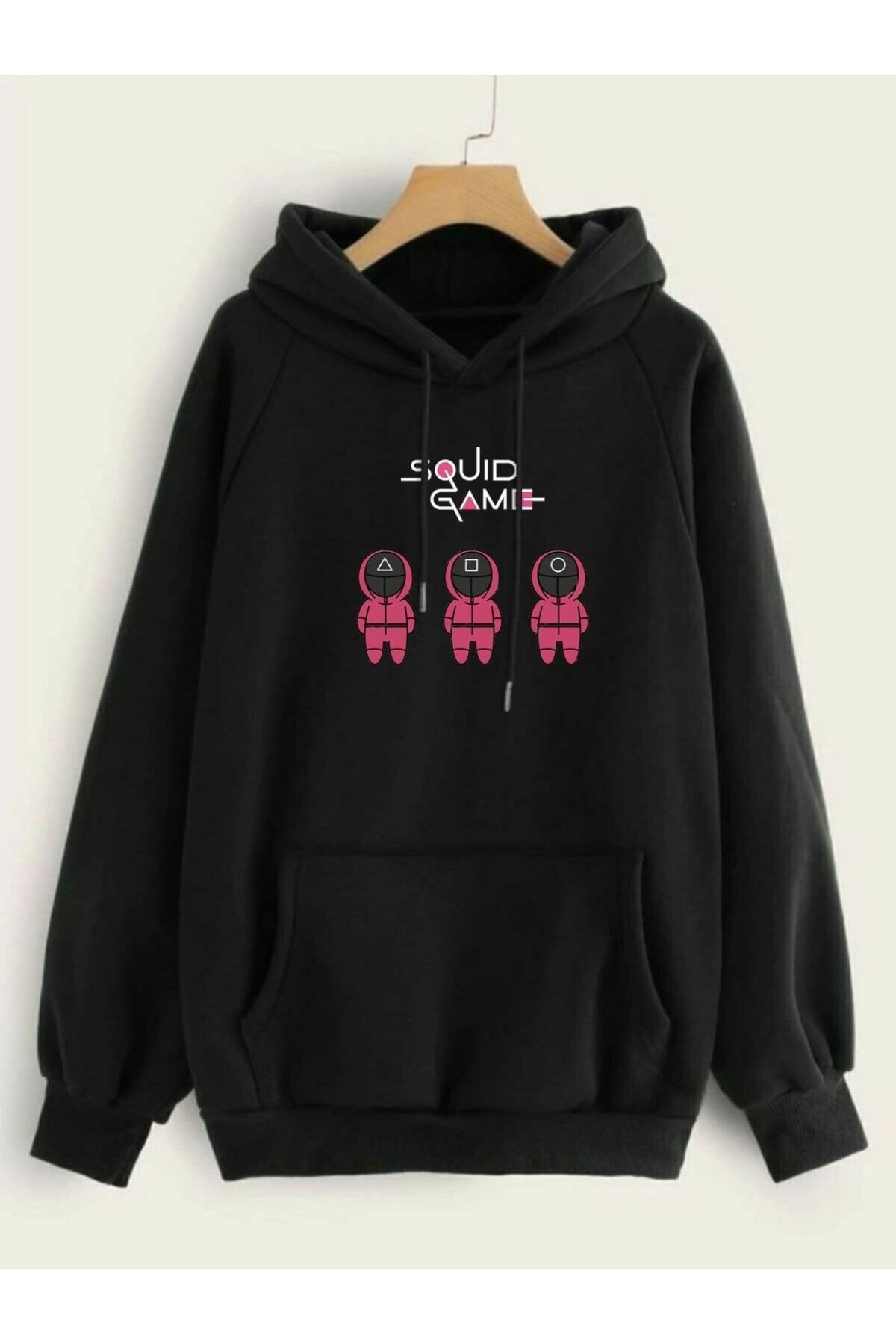 Unisex Siyah Squıd Game Baskılı Sweatshirt