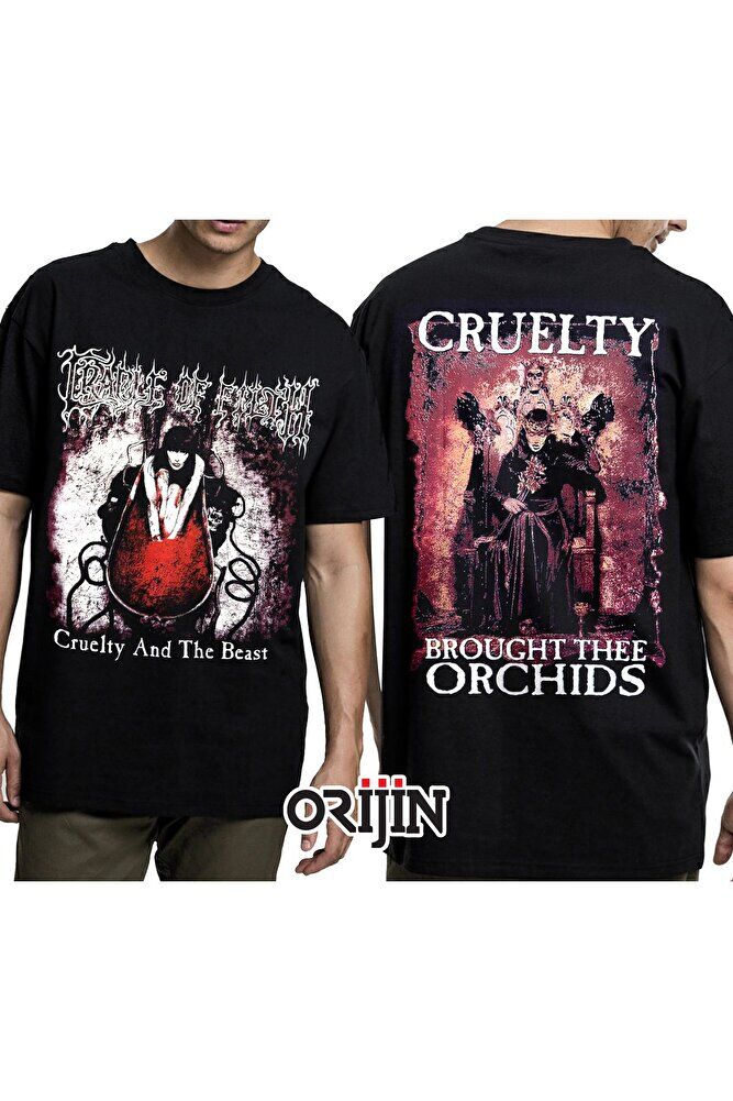 Cradle of Filth Cruelty And The Beast Ön Arka Baskılı Unisex Siyah Tshirt