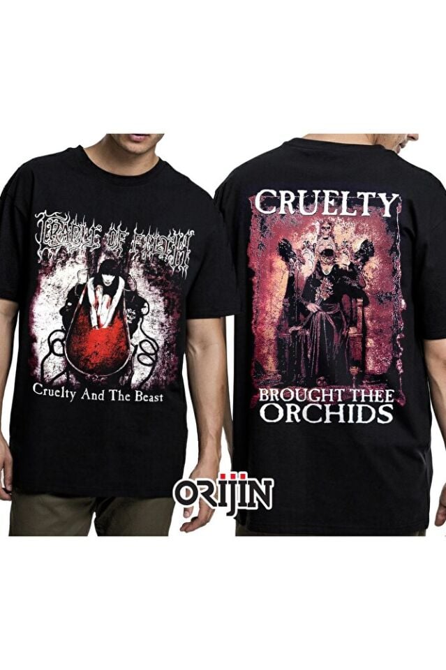 Cradle of Filth Cruelty And The Beast Ön Arka Baskılı Unisex Siyah Tshirt