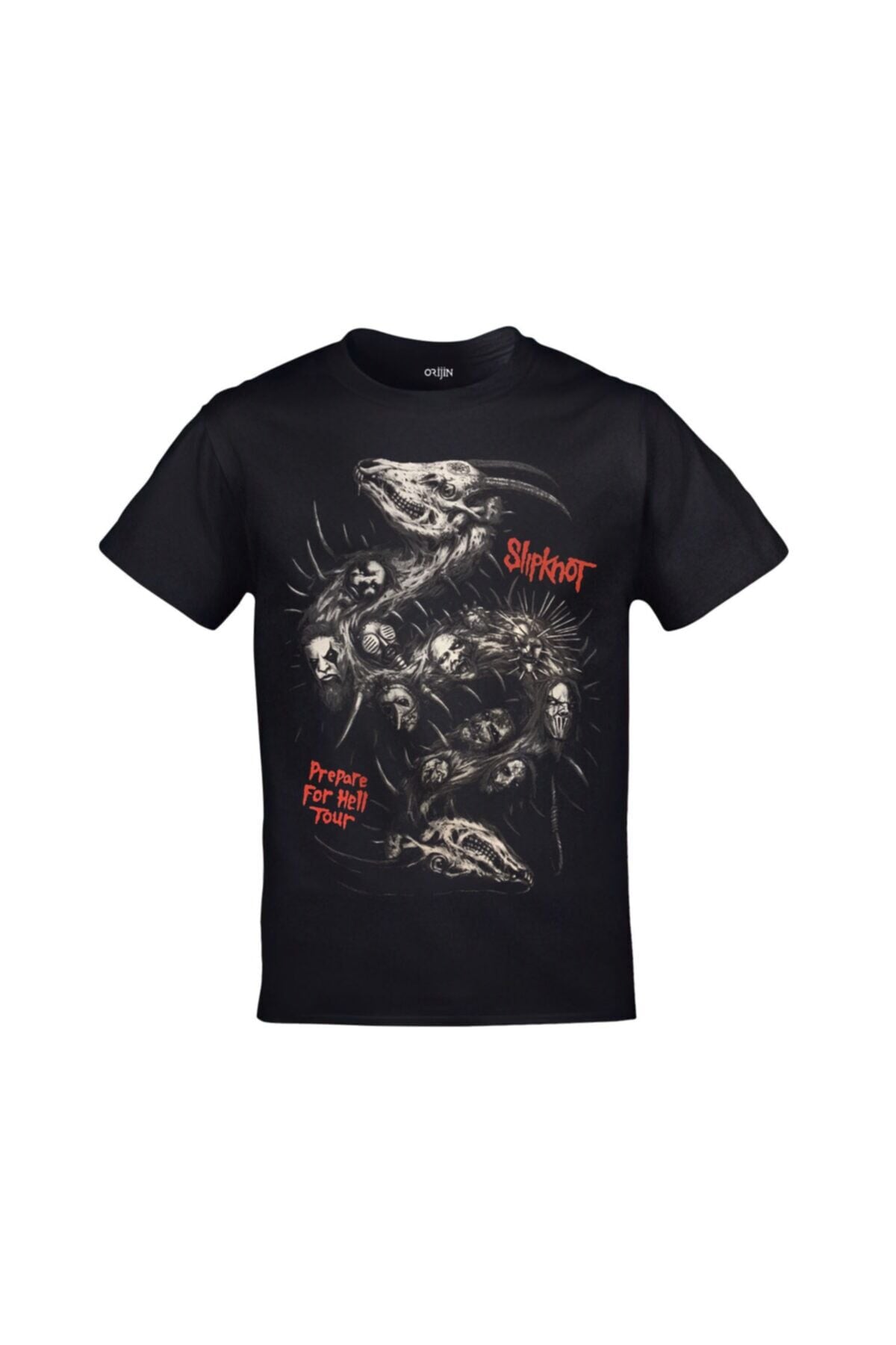 Slipknot Prepare For Hell Tour Baskılı Unisex Siyah Tshirt