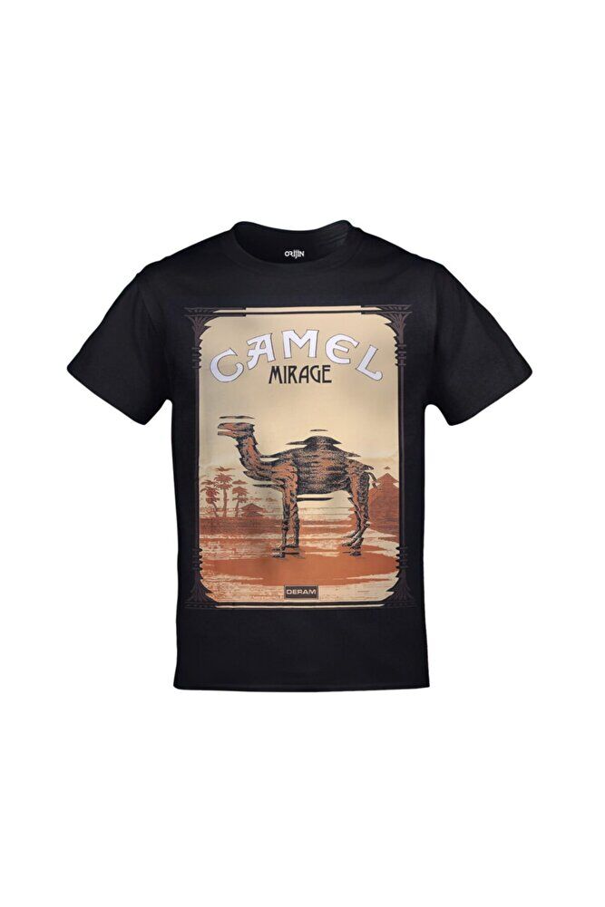 Camel Mirage Baskılı Unisex Siyah Tshirt