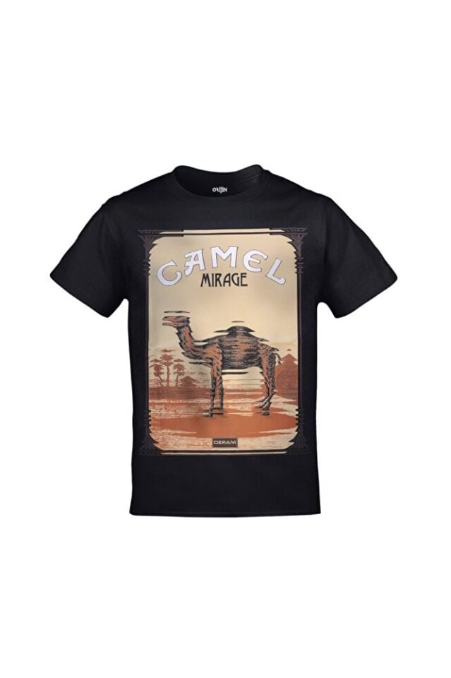 Camel Mirage Baskılı Unisex Siyah Tshirt
