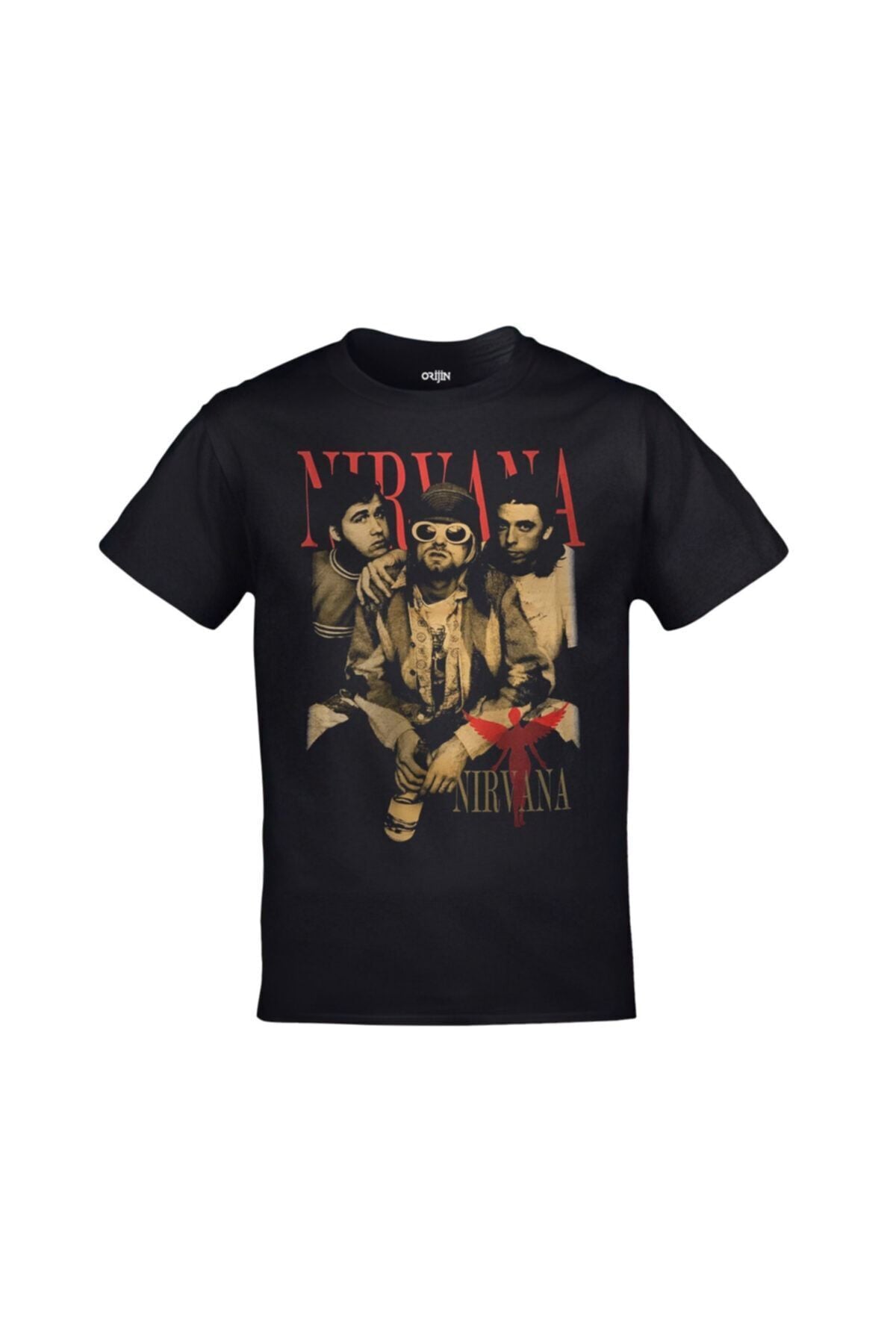 Nirvana Grup Baskılı Unisex Siyah Tshirt