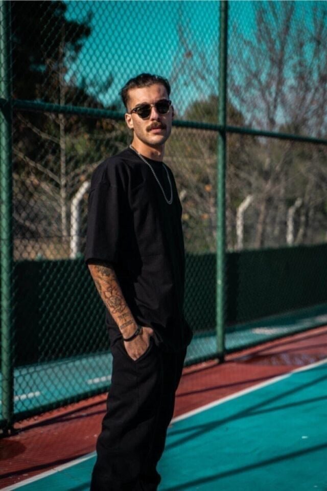 Erkek Siyah Oversize T-shirt