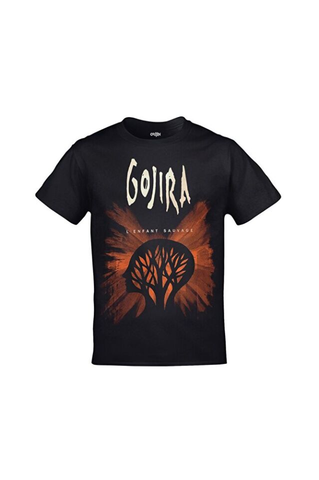Gojira L'enfant Sauvage Ön Arka Baskılı Unisex Siyah Tshirt