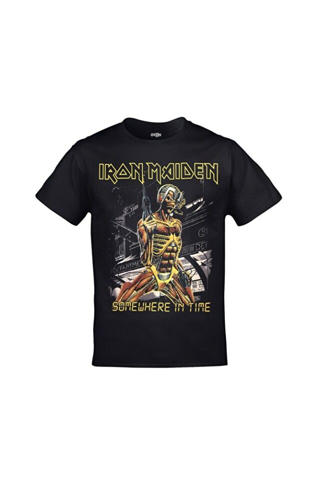 Iron Maiden Somewhere In Time Ön Arka Baskılı Unisex Siyah Tshirt