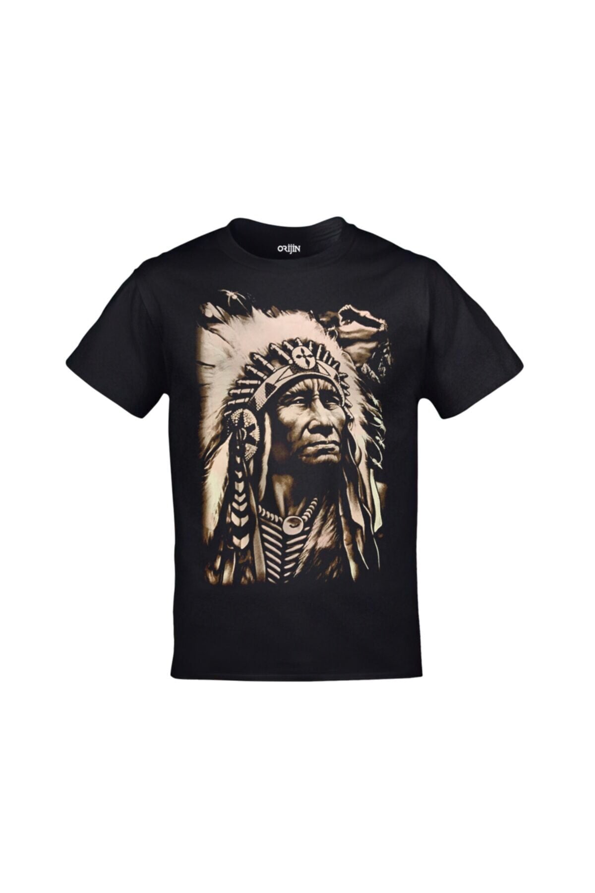 Unisex Siyah Kızılderili Büyük Şef Seattle Tshirt