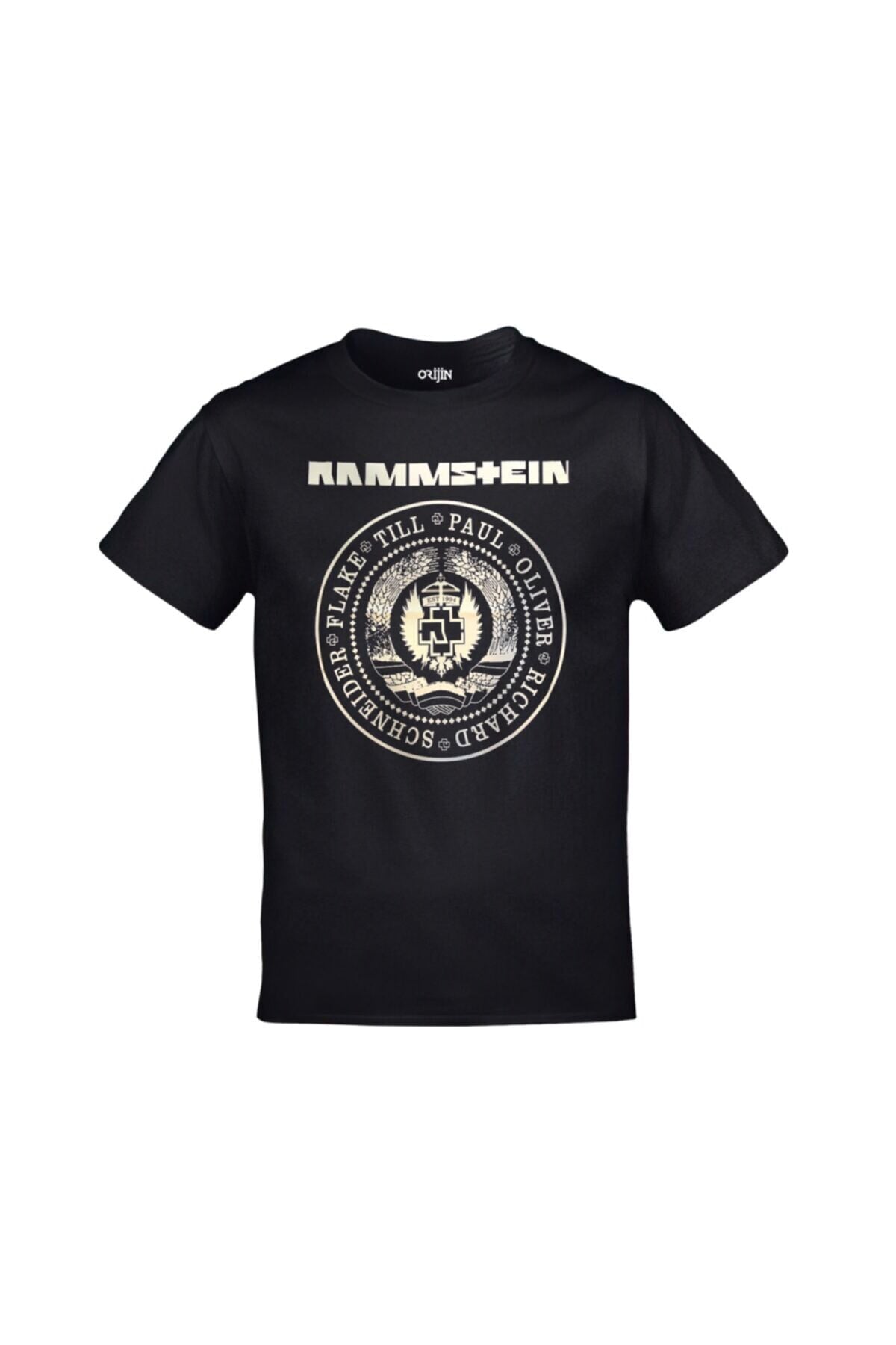 Unisex Siyah Rammstein Baskılı Tshirt