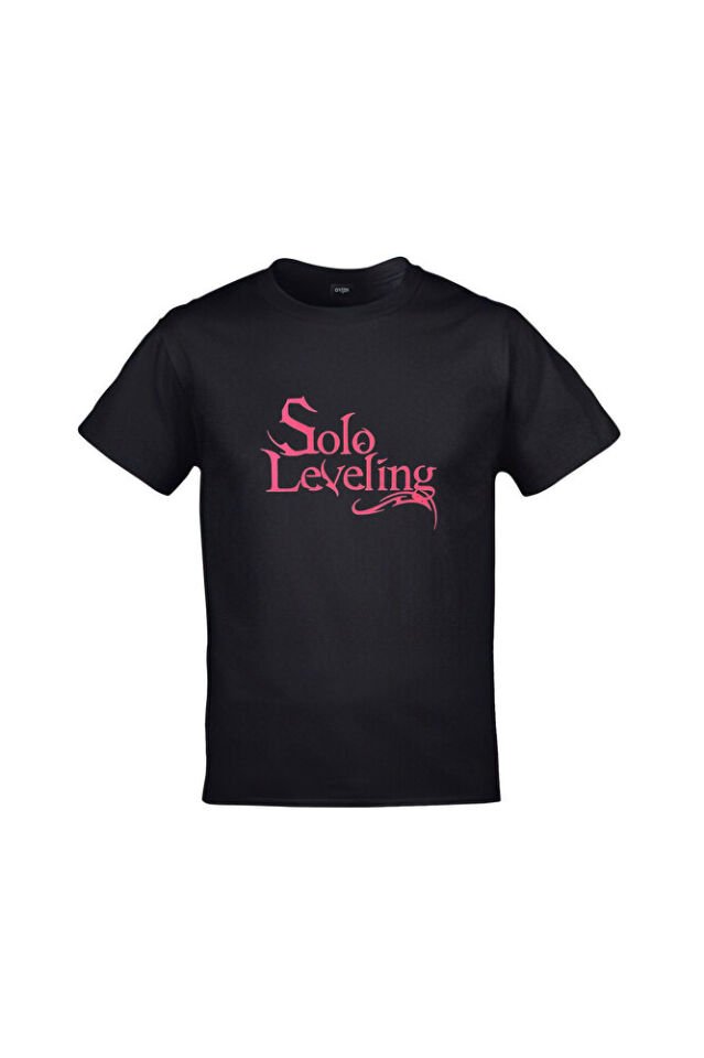 Solo Leveling Sung Jinwoo Baskılı Unisex Siyah Tshirt