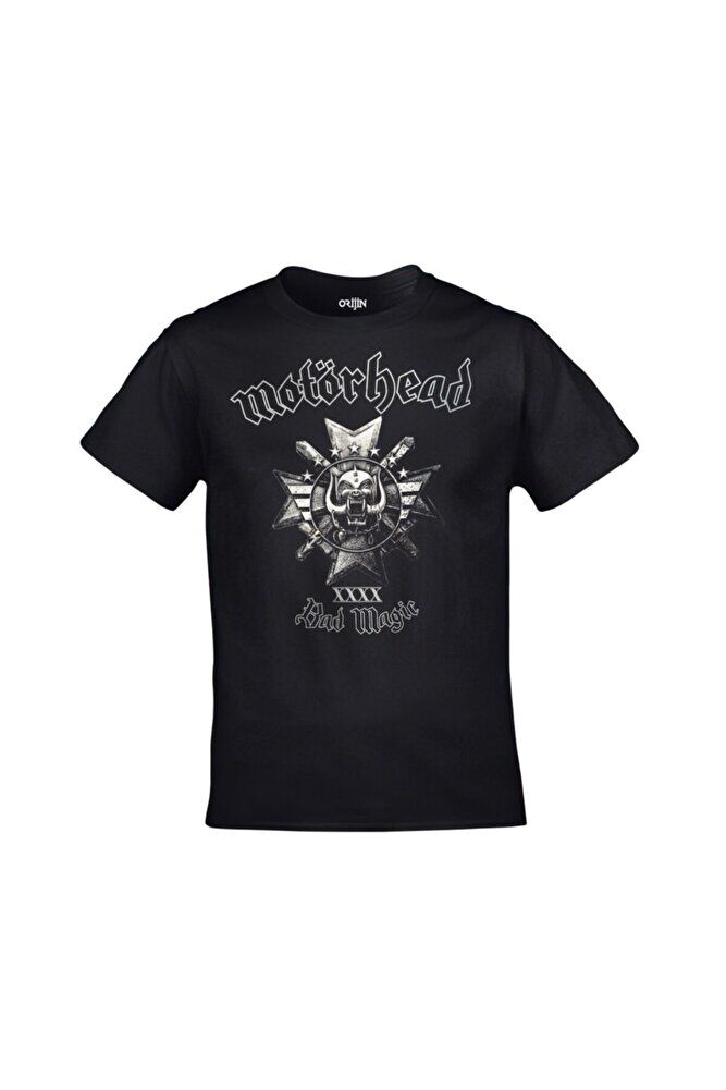 Unisex Siyah Motörhead Bad Magic Baskılı Tshirt