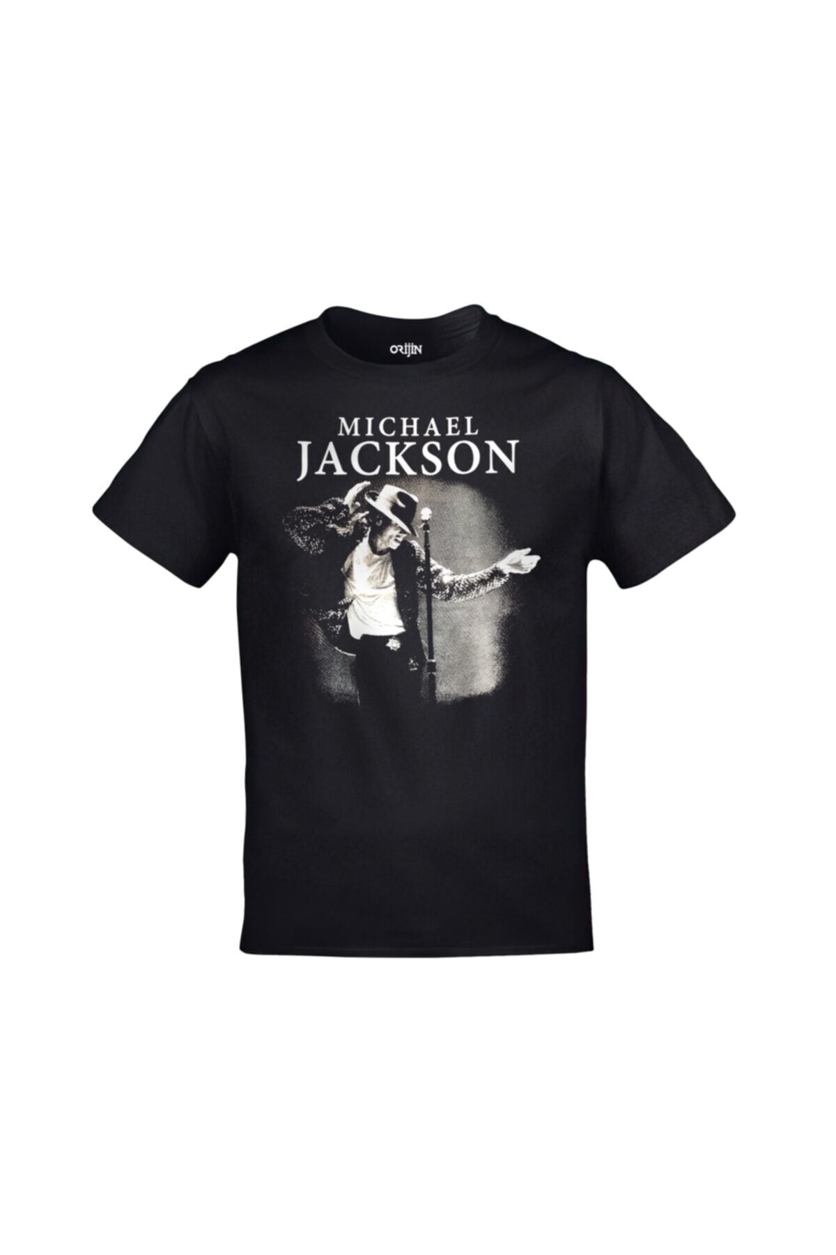 Unisex Siyah Michael Jackson Baskılı Tshirt