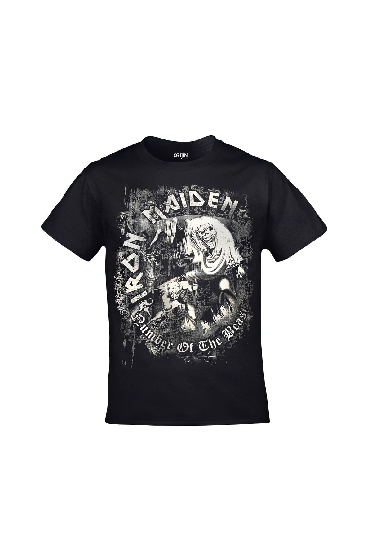 Iron Maiden Number Of The Beast Unisex Ön Arka Baskılı Siyah Tshirt
