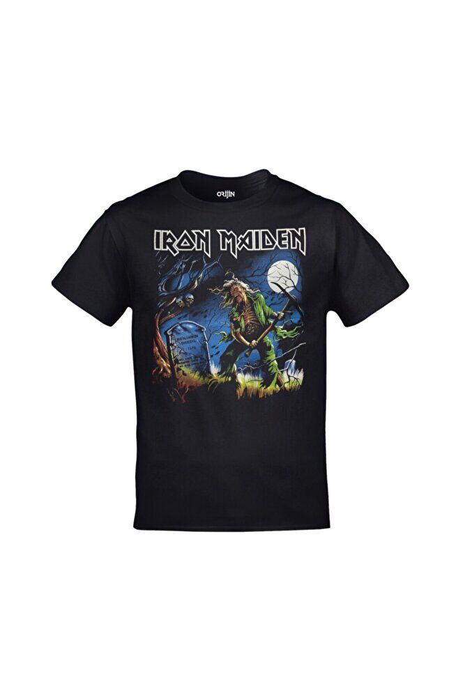 Unisex Siyah Iron Maiden The Reincarnation Of Benjamin Breeg Baskılı T-shirt