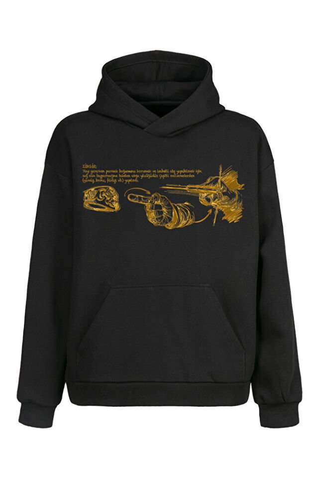 Unisex Oversize Geleneksel Türk Okçuluğu Zihgir-Yay Baskılı Sweatshirt - Hoodie