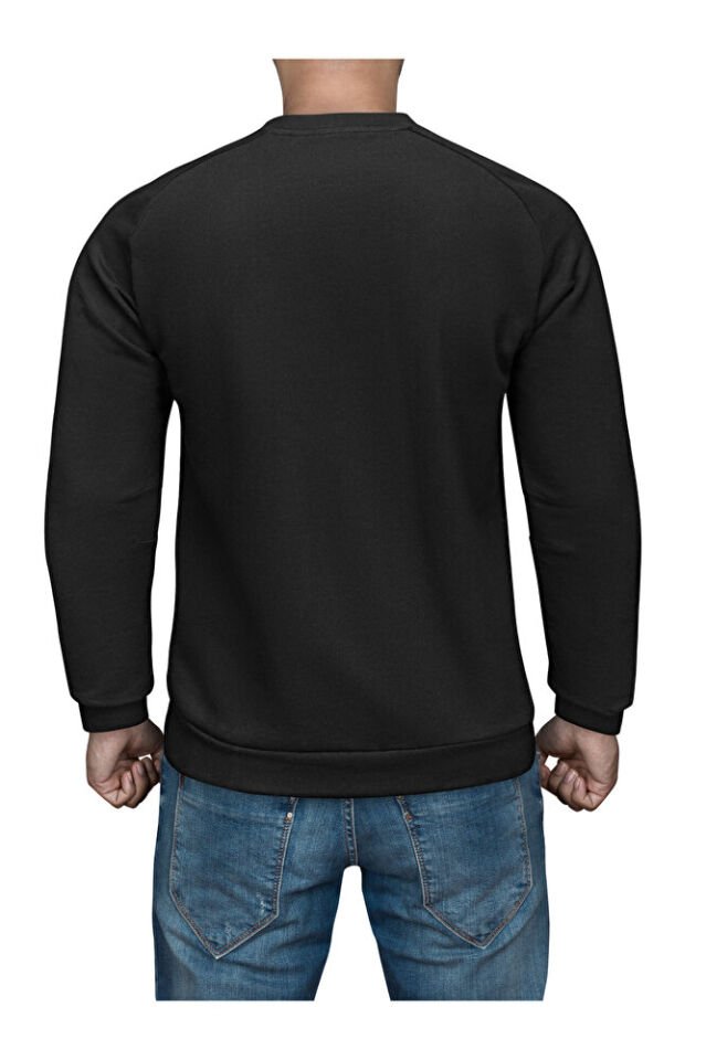 Erkek Dune Baskılı Bisiklet Yaka Uzun Kollu Oversize Sweatshirt