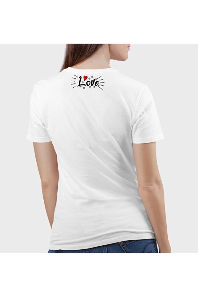Unisex Oversize Love Aşk Baskılı Günlük Kısa Kollu T-Shirt