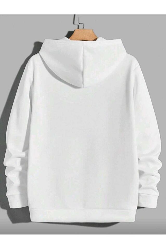 Los Angeles Slogan Baskılı Unisex Oversize Günlük Kapüşonlu Sweatshirt