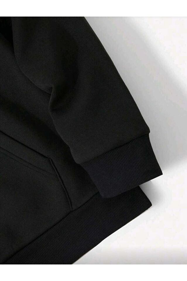 Unisex Japon Tarzı Manzara Sanat Eseri Grafik Baskılı Kanguru Cepli Kapüşonlu Üst Sonbahar/Kış