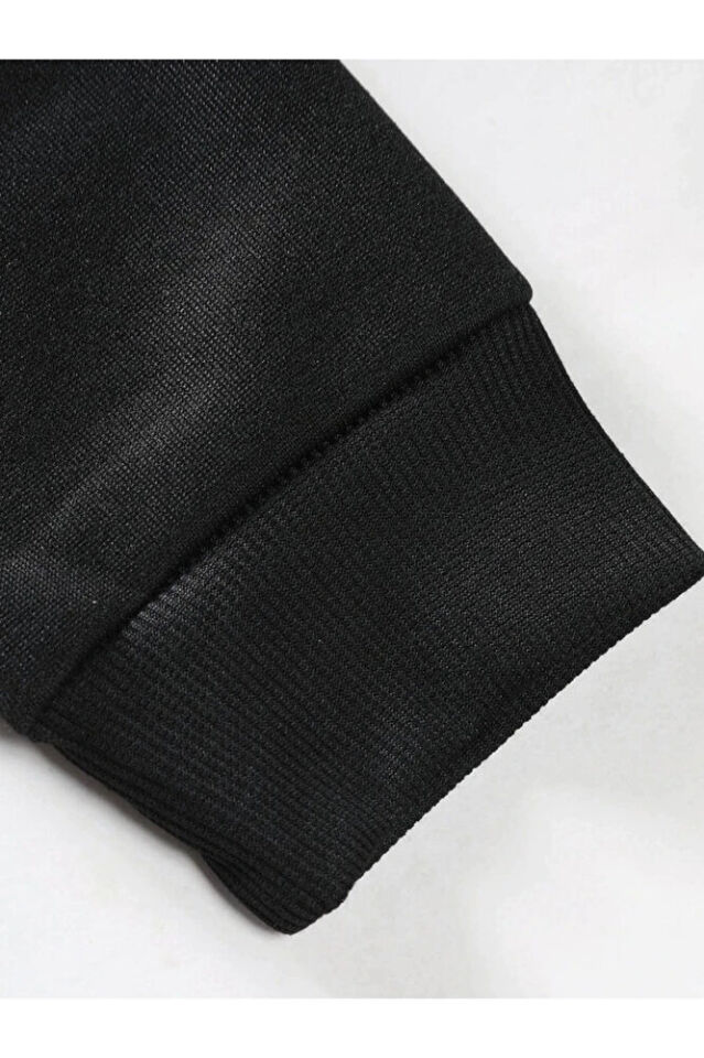 Erkekler İçin Bol Kesim Ay Hırsızı Baskılı Kanguru Cepli Kapüşonlu Sweatshirt, Sonbahar/Kış