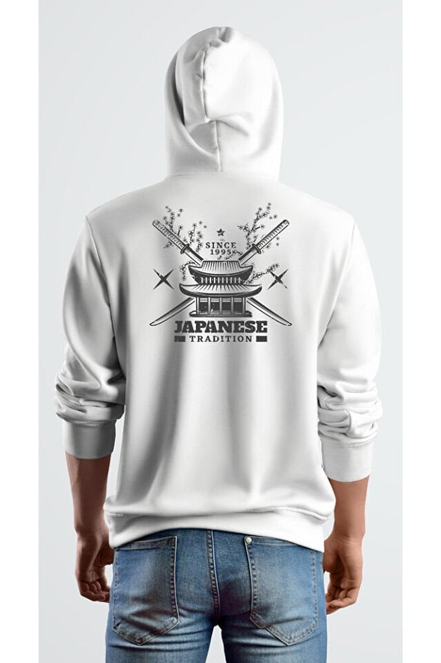 Unisex Kapüşonlu Baskılı Cepli Rahat Kesim Oversize hoodie