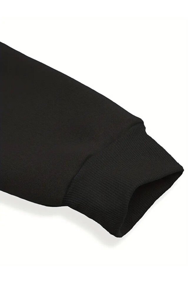 Unisex Kadın Erkek Sevgili Çift Kombini Boss Baskılı Kapüşonlu Alt-Üst Eşofman Takımı 2'li Set