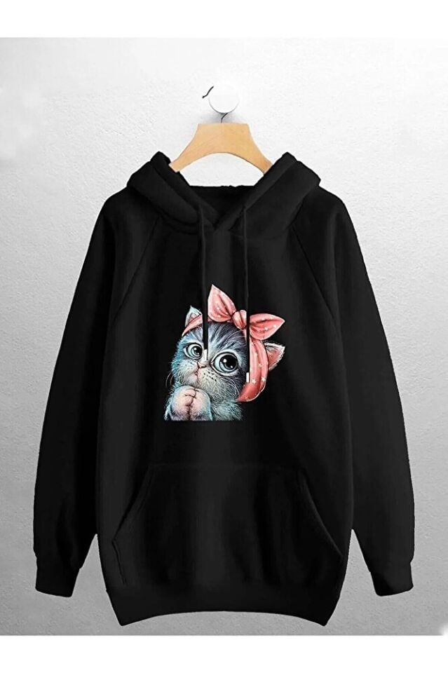 MİNİK KEDİ baskılı Sweatshirt