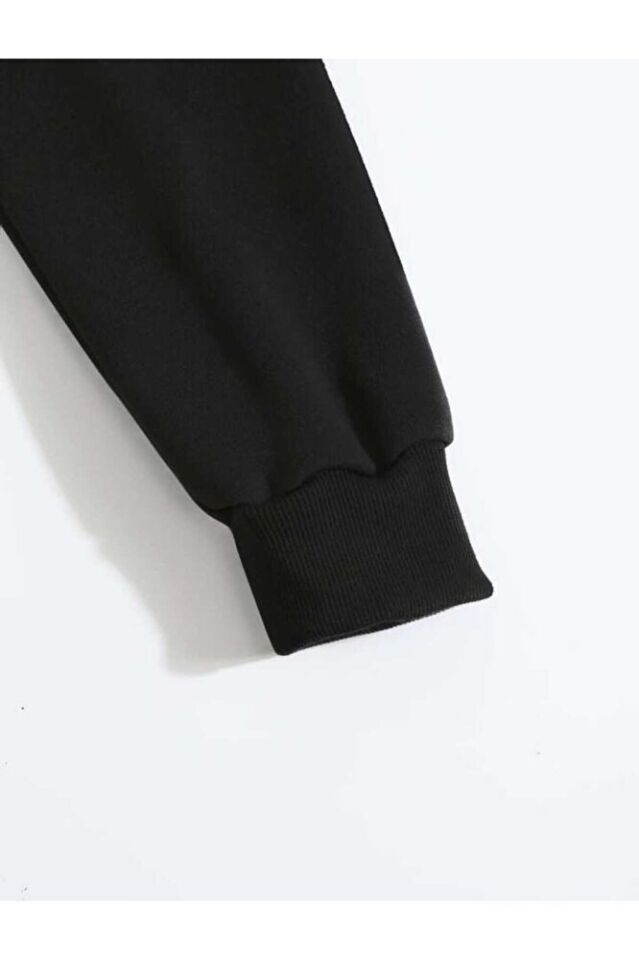 Unisex Kadın Erkek Sevgili Çift Kombini Anahtar Kalp Baskılı Kapüşonlu Alt-Üst Eşofman Takımı 2'li