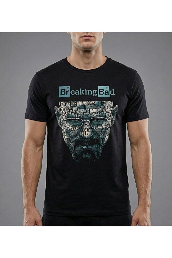 Unisex Siyah Breaking Bad Mr. White Baskılı Tshirt