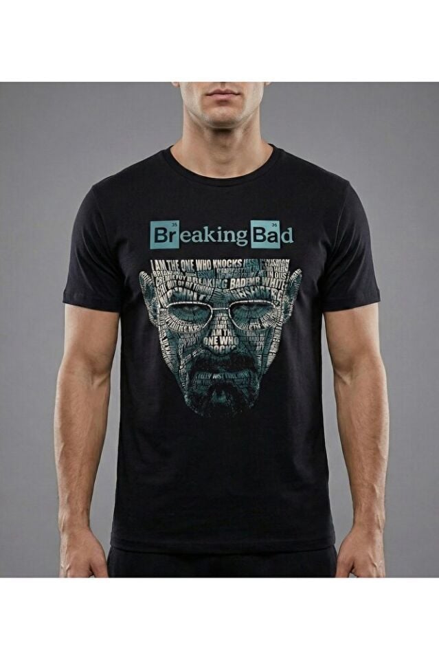 Unisex Siyah Breaking Bad Mr. White Baskılı Tshirt