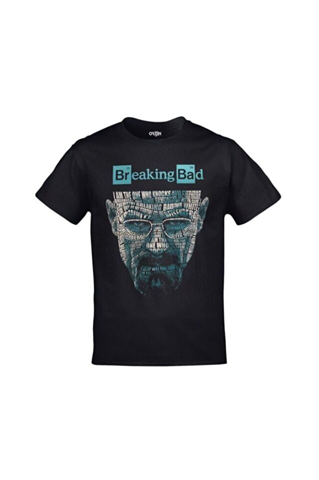 Unisex Siyah Breaking Bad Mr. White Baskılı Tshirt