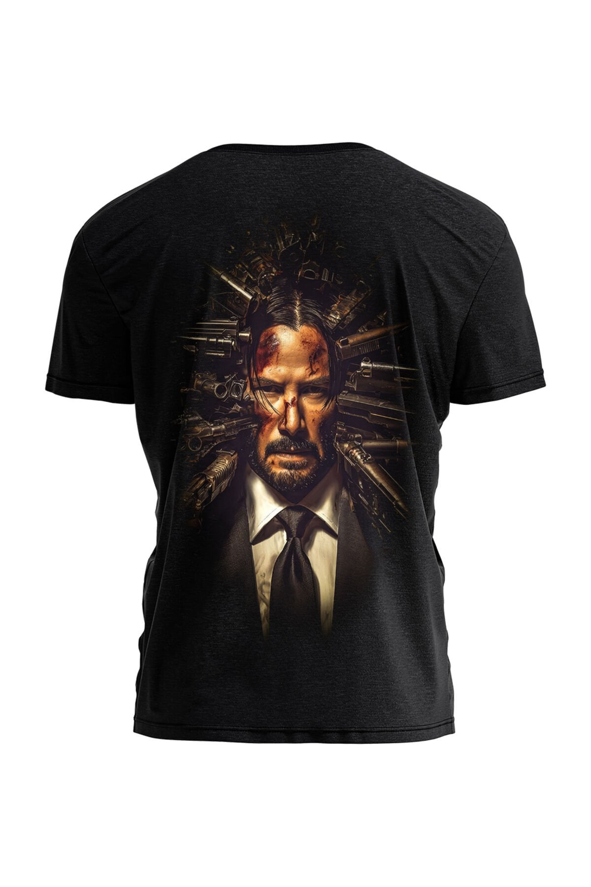 Unisex Oversize John Wick Baskılı Günlük T-Shirt