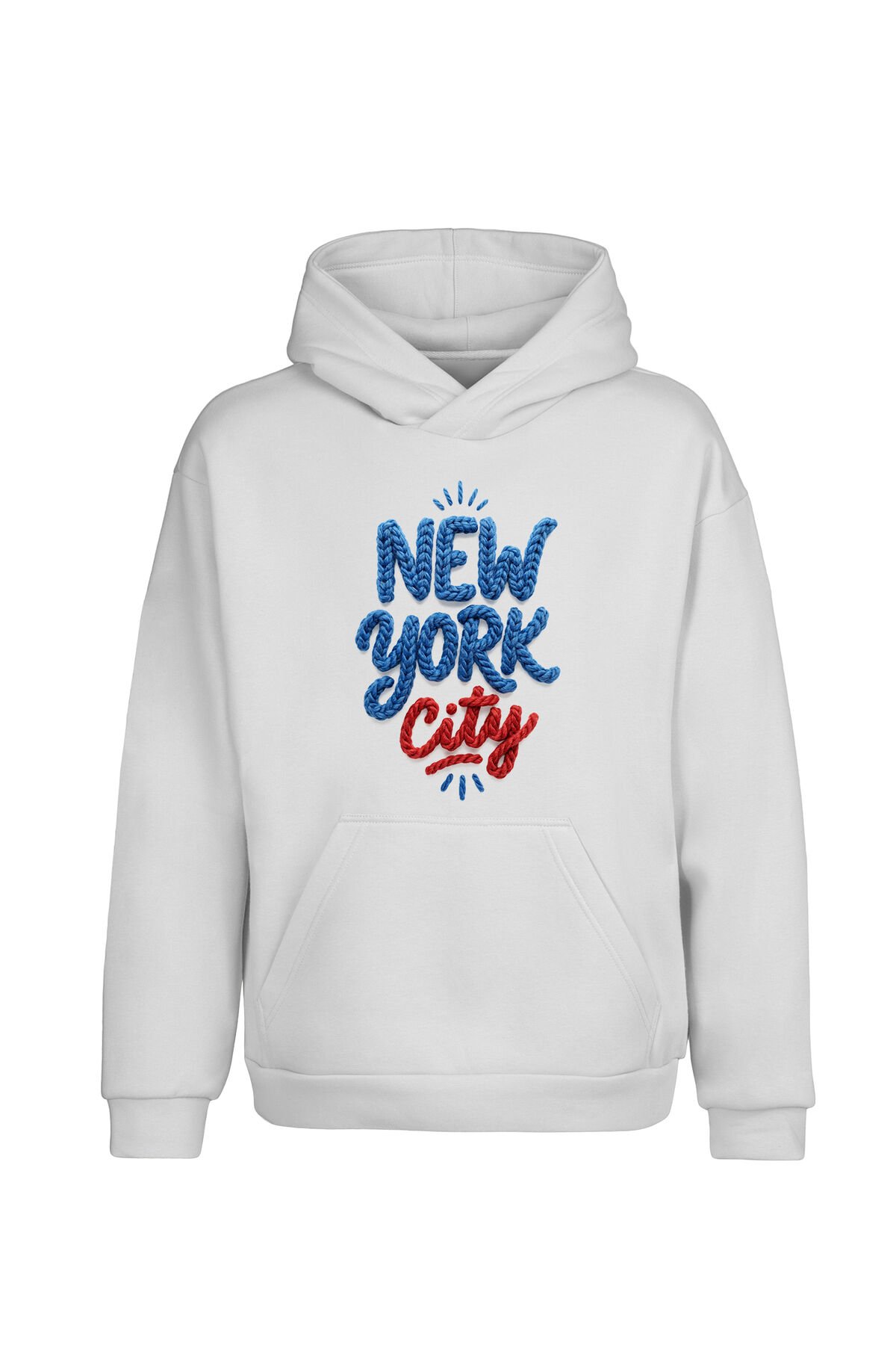 Unisex Oversize Dikiş Görünümlü New York City Baskılı Sweatshirt - Hoodie
