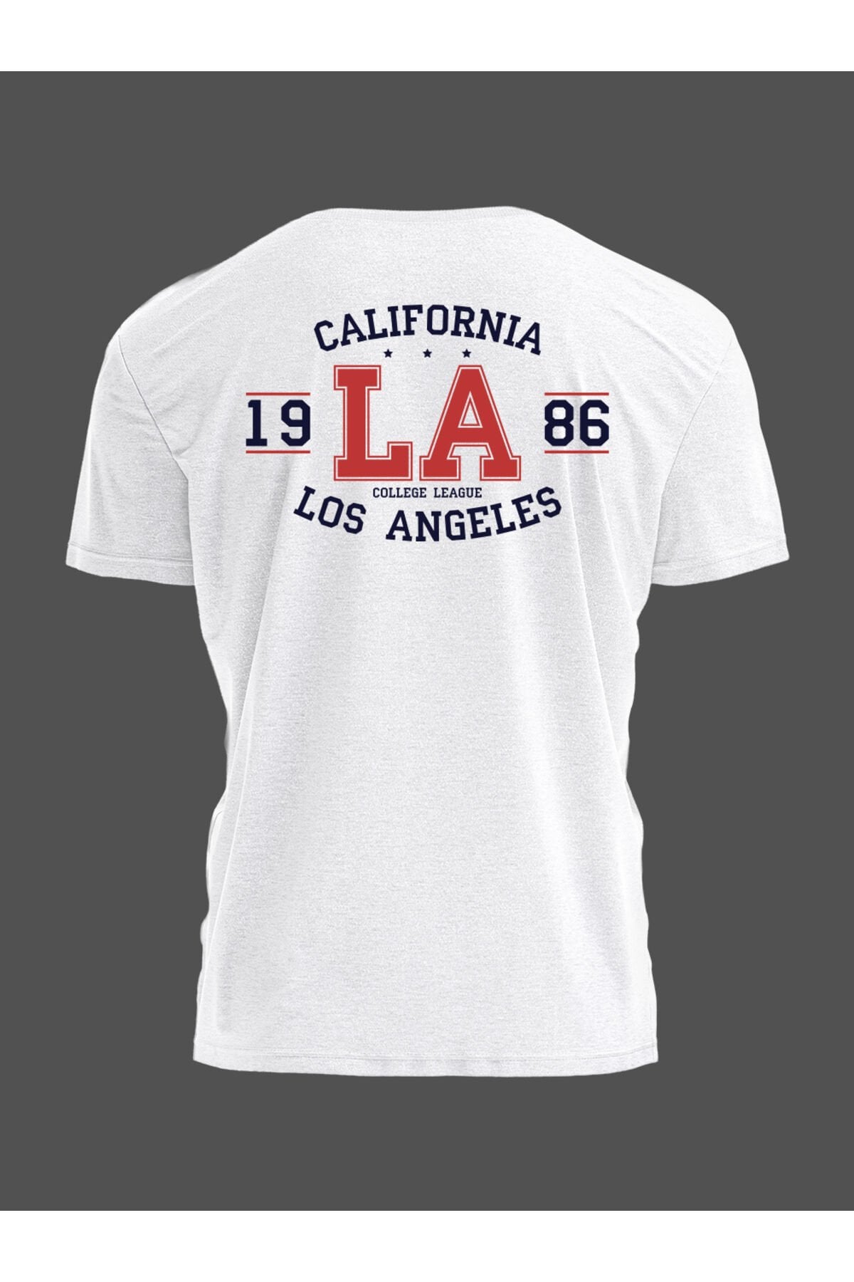 Unisex Oversize Los Angeles California Baskılı Günlük Kısa Kollu T-Shirt